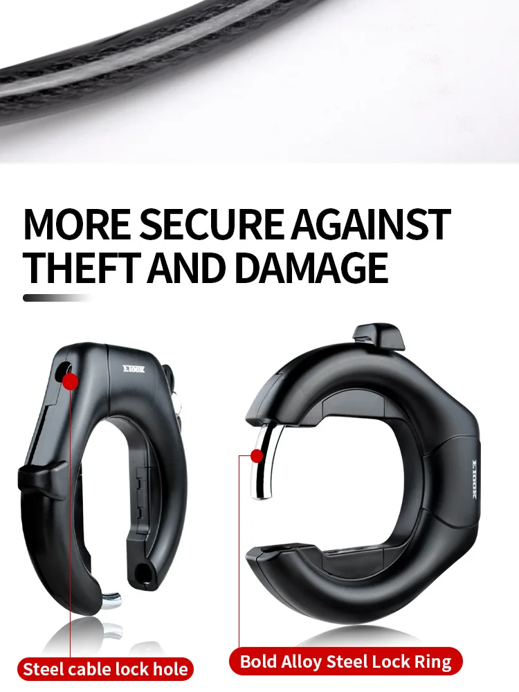 ETOOK Bike Horseshoe Lock Anti-Theft Bike Hardened Steel Pipe Lock Portable High Safety Road Mountain Durable Bicycle Lock