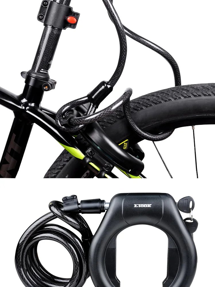ETOOK Bike Horseshoe Lock Anti-Theft Bike Hardened Steel Pipe Lock Portable High Safety Road Mountain Durable Bicycle Lock