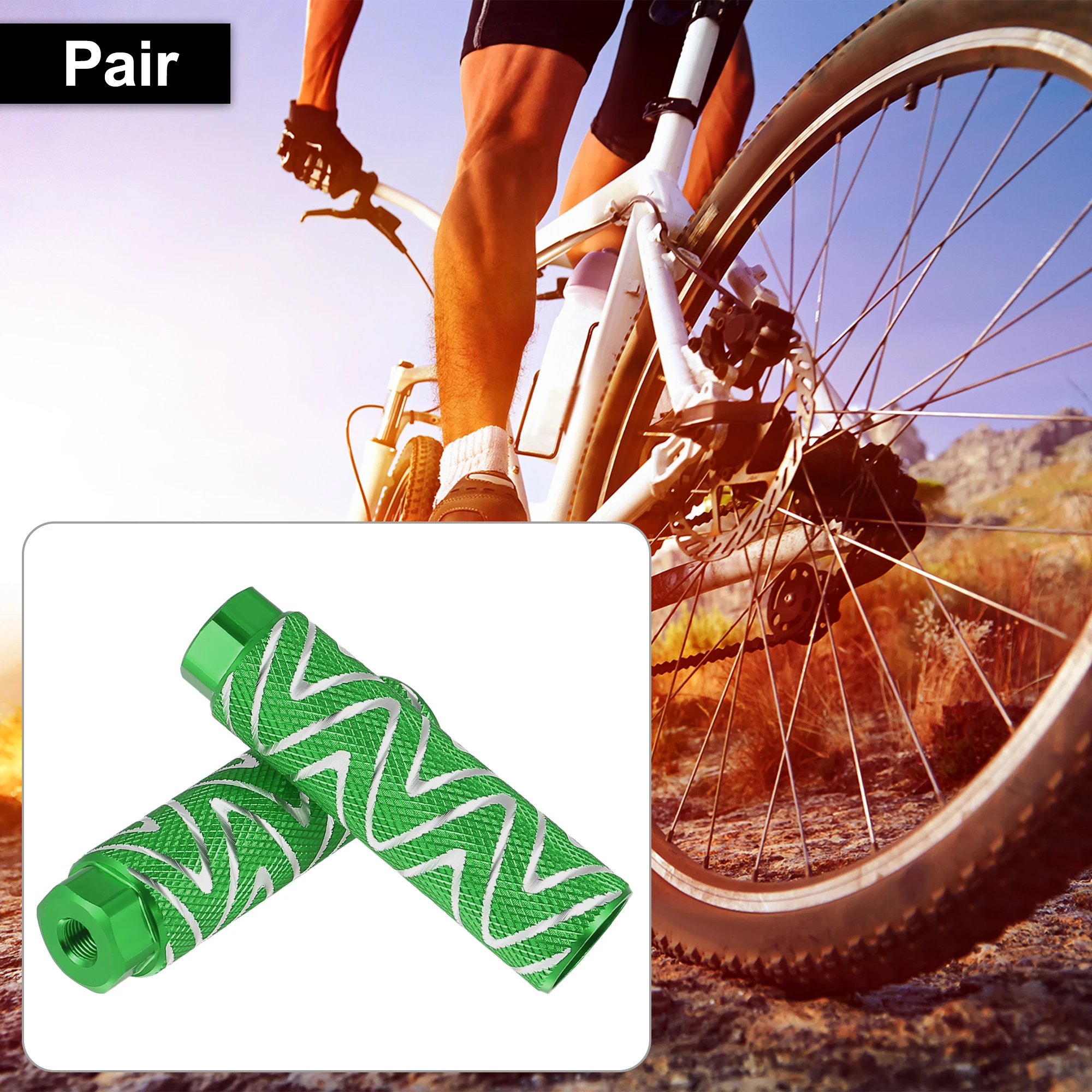 X Autohaux 1 Pair Axle Rear Foot Pegs Footpegs Universal Aluminum Alloy Foot Rests for BMX MTB Bike Bicycle Pedals 3/8"
