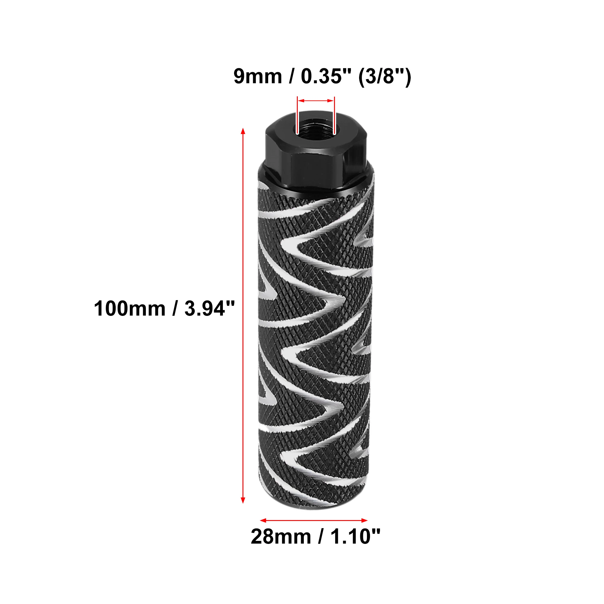 X Autohaux 1 Pair Axle Rear Foot Pegs Footpegs Universal Aluminum Alloy Foot Rests for BMX MTB Bike Bicycle Pedals 3/8"