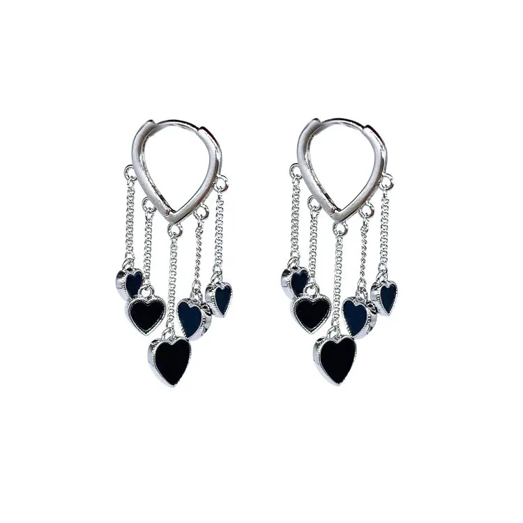 925 Sterling Silver Earrings Charm Women Trendy Jewelry Vintage Simple Retro Party Accessories Gifts Heart Gold Earring