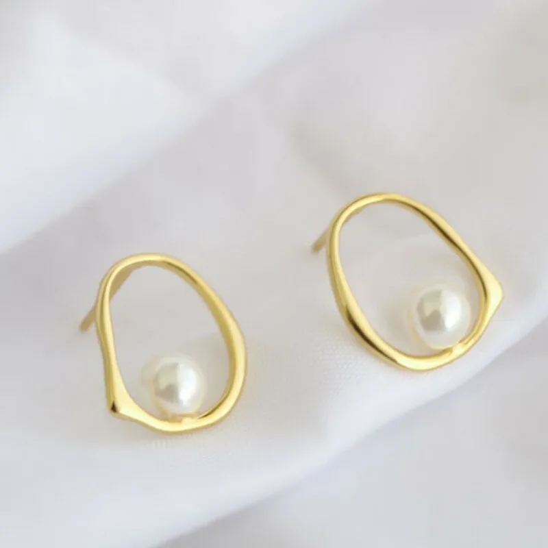 925 Sterling Silver Earrings Charm Women Trendy Jewelry Vintage Simple Retro Party Accessories Gifts Heart Gold Earring