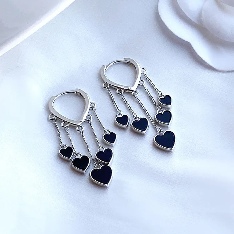 925 Sterling Silver Earrings Charm Women Trendy Jewelry Vintage Simple Retro Party Accessories Gifts Heart Gold Earring