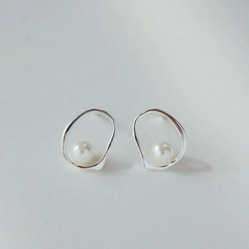 925 Sterling Silver Earrings Charm Women Trendy Jewelry Vintage Simple Retro Party Accessories Gifts Heart Gold Earring