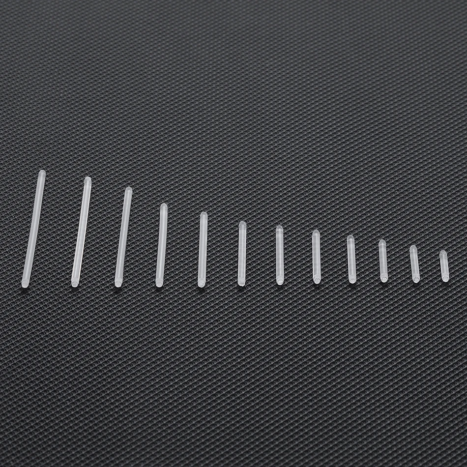 50Pcs/lot 14G Bioplast Straight Bar Parts 6mm-38mm Post Curved Barbell Nipple Tongue Eyebrow Piercings Replacement Accessories