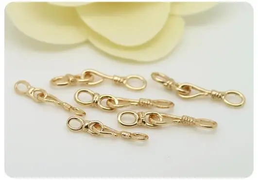 (3298)10 Sets 22x4.5MM 27x5.5MM 24K Gold Color Plated Brass Necklace Clasps Connector High Quality Diy Jewelry Accessories