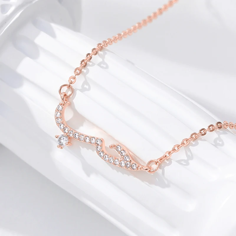 Luxury Shiny Crystal Arabic Love Pendant Necklace For Women Stainless Steel Chain Fashion Vintage Necklace Jewelry Couple Gifts