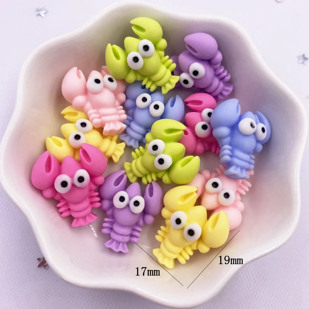 10pcs Colorful Resin Fish Crab Seahorse Squid Styles Ocean Animal Flatback Cabochon Scrapbook Craft DIY Accessory Decor Figurine