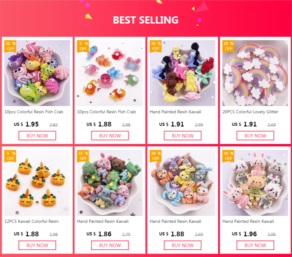 10pcs Colorful Resin Fish Crab Seahorse Squid Styles Ocean Animal Flatback Cabochon Scrapbook Craft DIY Accessory Decor Figurine