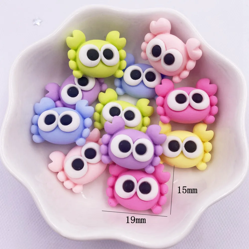 10pcs Colorful Resin Fish Crab Seahorse Squid Styles Ocean Animal Flatback Cabochon Scrapbook Craft DIY Accessory Decor Figurine