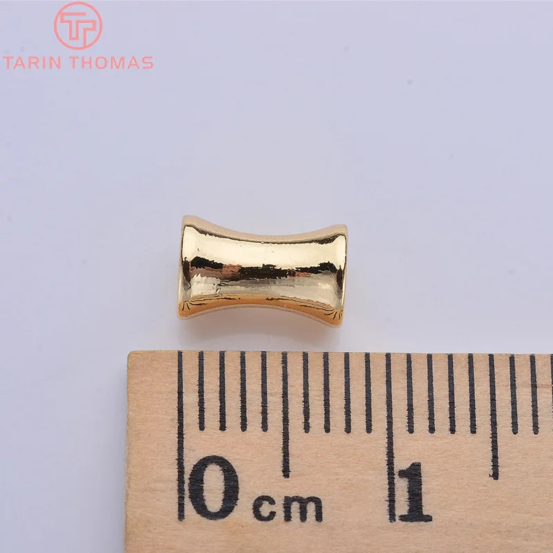 (3495)20PCS 5x8MM Hole 2.4MM 24K Gold Color Plated Brass Cylindrical Spacer Beads Bracelet Beads High Quality Jewelry Accessorie