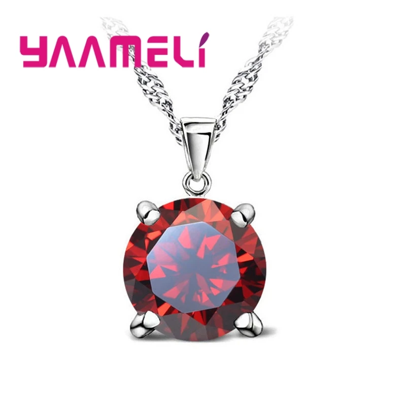 Cost Sale Nice 925 Sterling Silver Necklace Women Wedding Jewelry 6 Claw Cubic Zircon Pendant Engagement Accessories