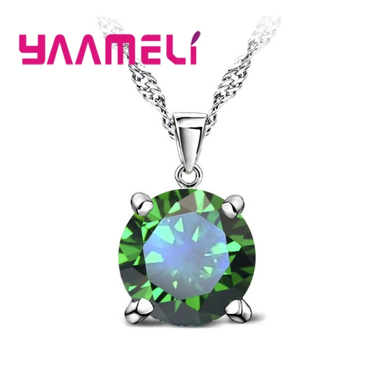 Cost Sale Nice 925 Sterling Silver Necklace Women Wedding Jewelry 6 Claw Cubic Zircon Pendant Engagement Accessories