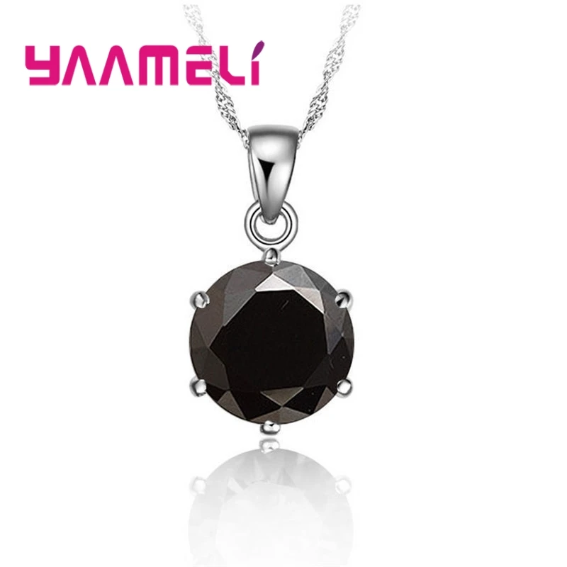 Cost Sale Nice 925 Sterling Silver Necklace Women Wedding Jewelry 6 Claw Cubic Zircon Pendant Engagement Accessories