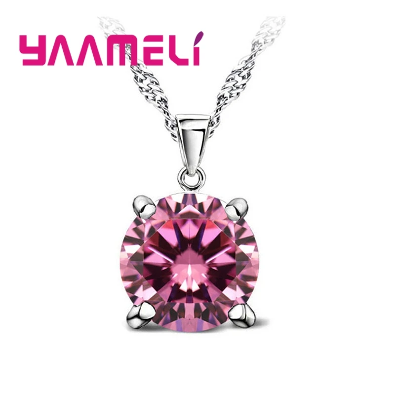 Cost Sale Nice 925 Sterling Silver Necklace Women Wedding Jewelry 6 Claw Cubic Zircon Pendant Engagement Accessories