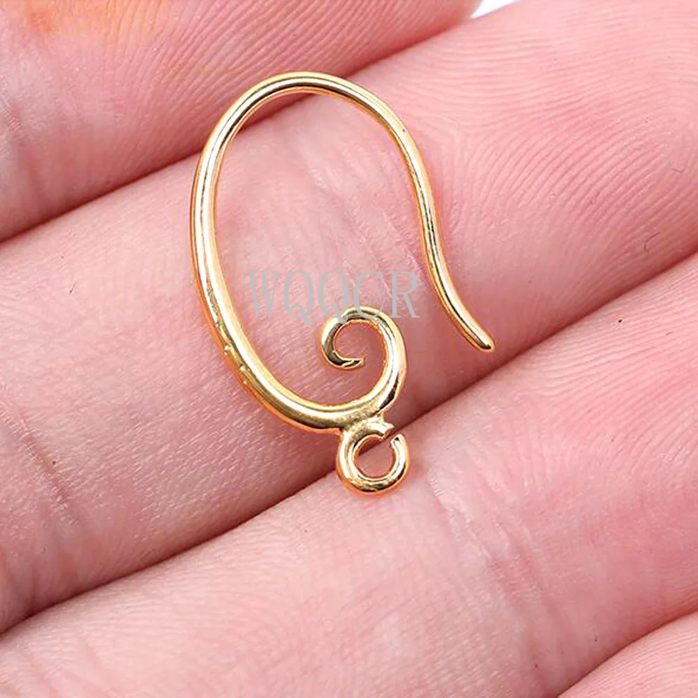 Wholesale 20PCS Fashion Jewelry Findings Genuine 925 Sterling Silver Earrings For Women Smooth Hook Ear For Design DIY