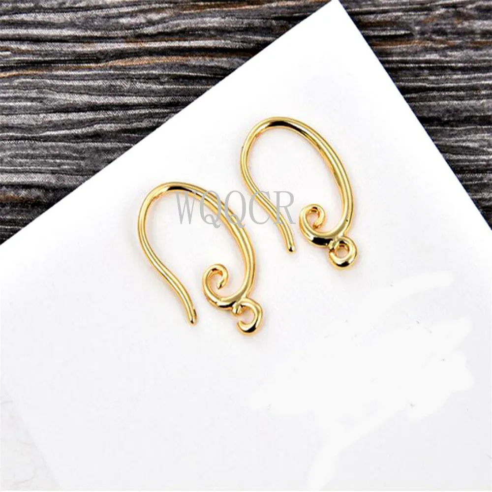 Wholesale 20PCS Fashion Jewelry Findings Genuine 925 Sterling Silver Earrings For Women Smooth Hook Ear For Design DIY