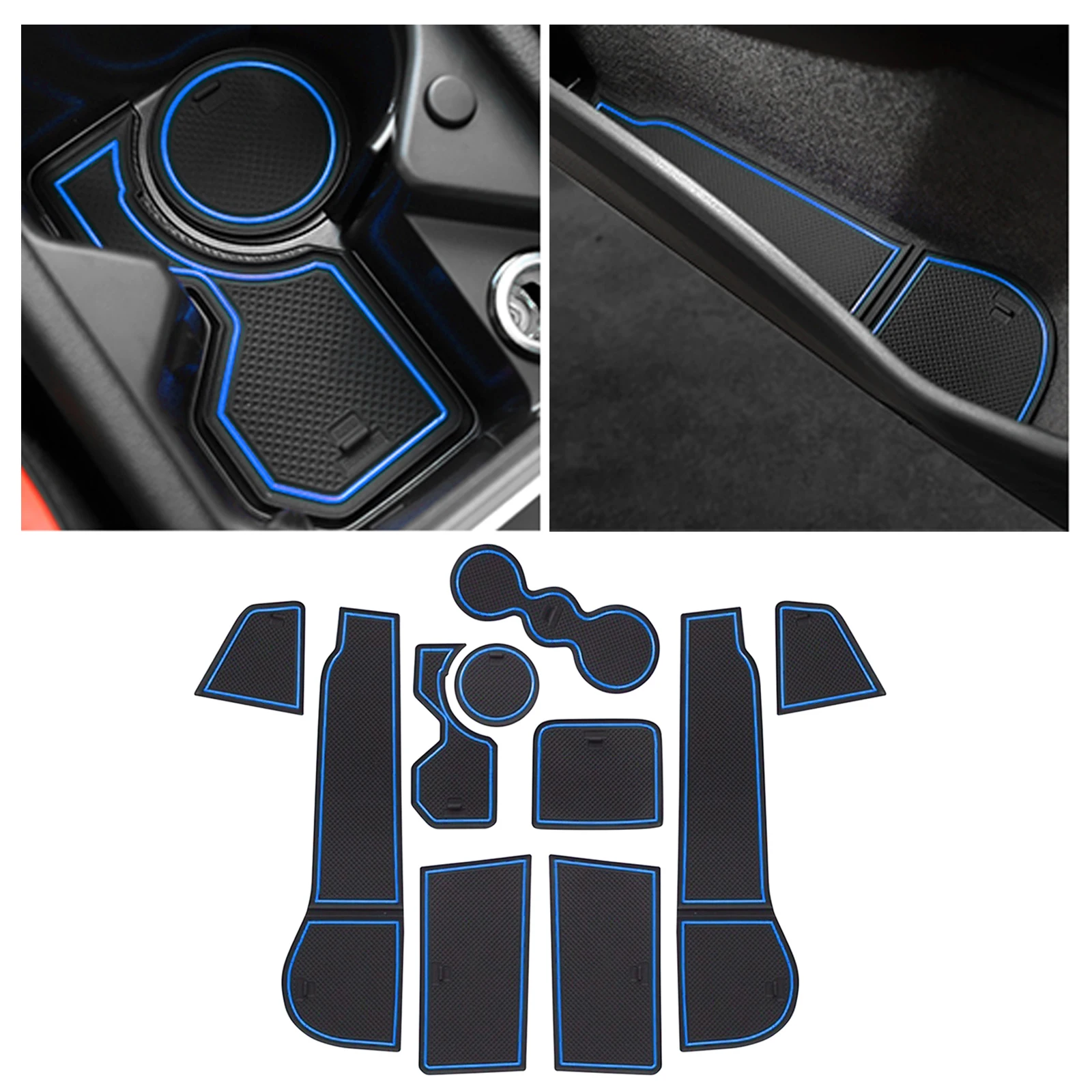 RUIYA for VW Golf 8 8.5 MK8 GTI GTE GTD 2020-2025 Car Door Groove Mat Anti-slip Slot Pad Auto Interior VW Golf 8 Accessories