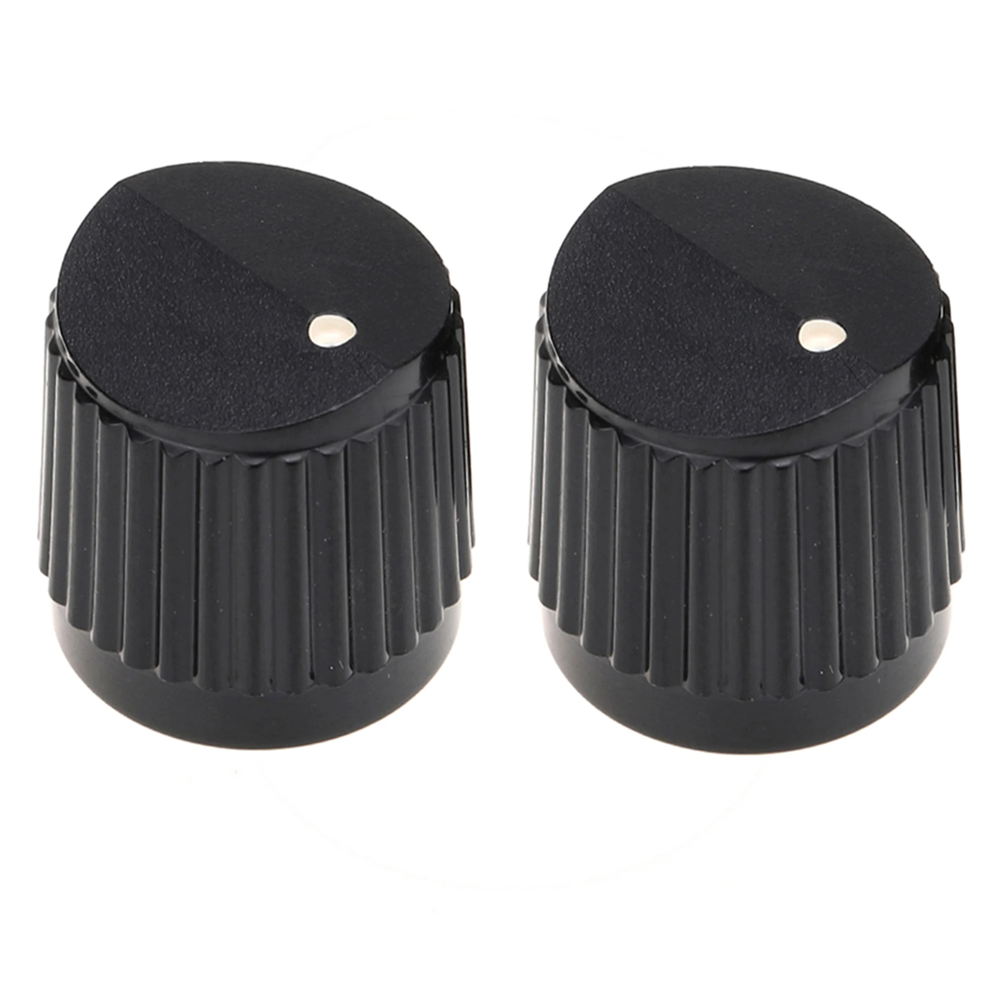 Musiclily Pro Universal Fitting Metric Size Plastic Bevel Top Knobs for Guitar or Bass Steinberger Style, Black ( Set of 2)
