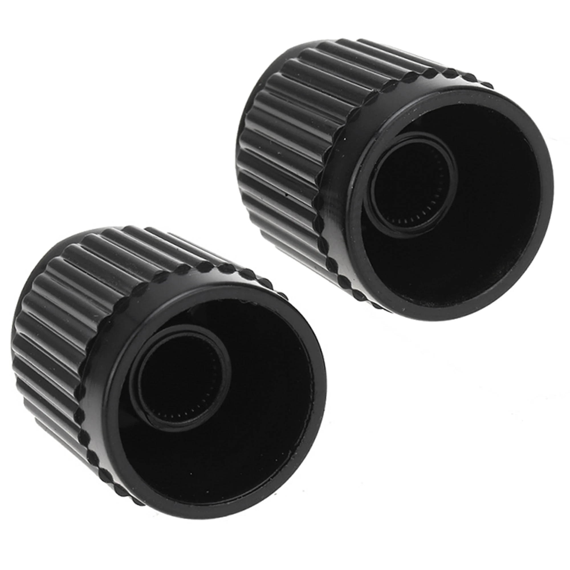 Musiclily Pro Universal Fitting Metric Size Plastic Bevel Top Knobs for Guitar or Bass Steinberger Style, Black ( Set of 2)