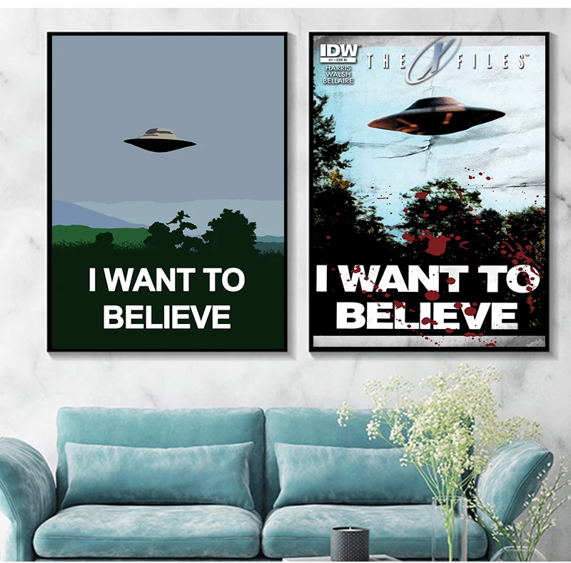 I Want To Believe X File TV Play Canvas Prints Painting Posters Wall Art Pictures For Living Room Decoration No Frame