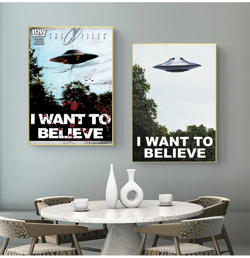 I Want To Believe X File TV Play Canvas Prints Painting Posters Wall Art Pictures For Living Room Decoration No Frame
