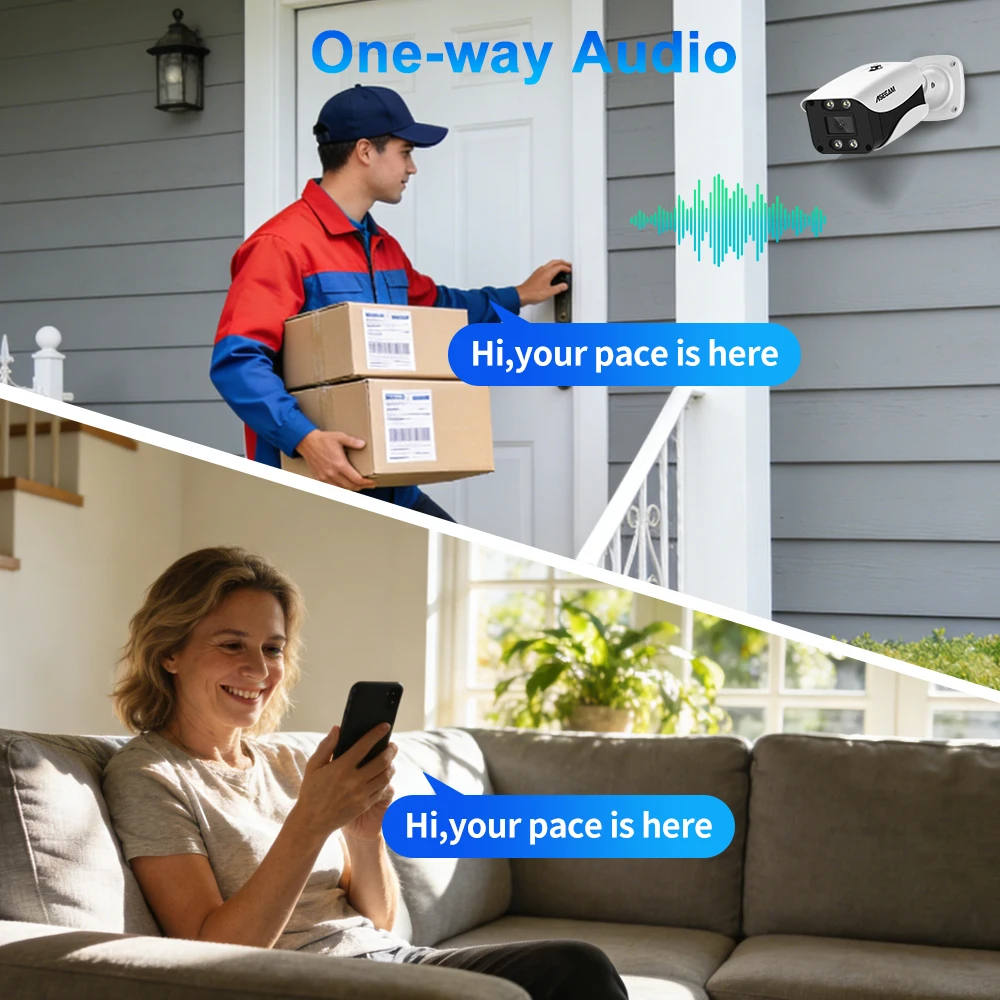ASECAM 8MP 4K IP Camera Outdoor H.265 Onvif Bullet CCTV Array Night Vision IR 4MP POE Video Security Camera