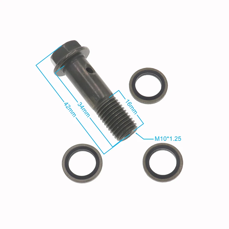 Universal Replacement Motorcycle Brake Hollow Screw M10 X 1.25 Brake Double Oil Pipe Banjo Bolt For Nuts & Bolts
