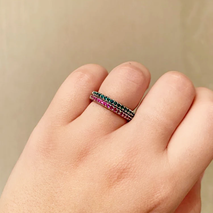Thin Finger Rings For Women Aesthetic Accessories Dating Engagement Tiny Women's Dainty Ring Colorful Jewelry Wholesale R132