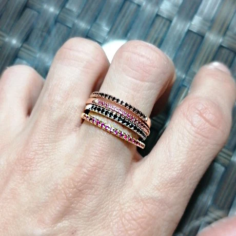 Thin Finger Rings For Women Aesthetic Accessories Dating Engagement Tiny Women's Dainty Ring Colorful Jewelry Wholesale R132