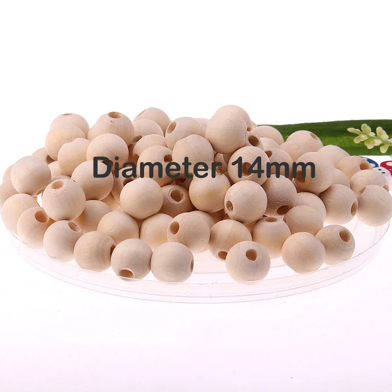 Wood Beads Natural Round Wooden Loose Beads Wood Spacer Beads for Craft Making Decorations and DIY Crafts 6/8/12/14/18/20/25/30