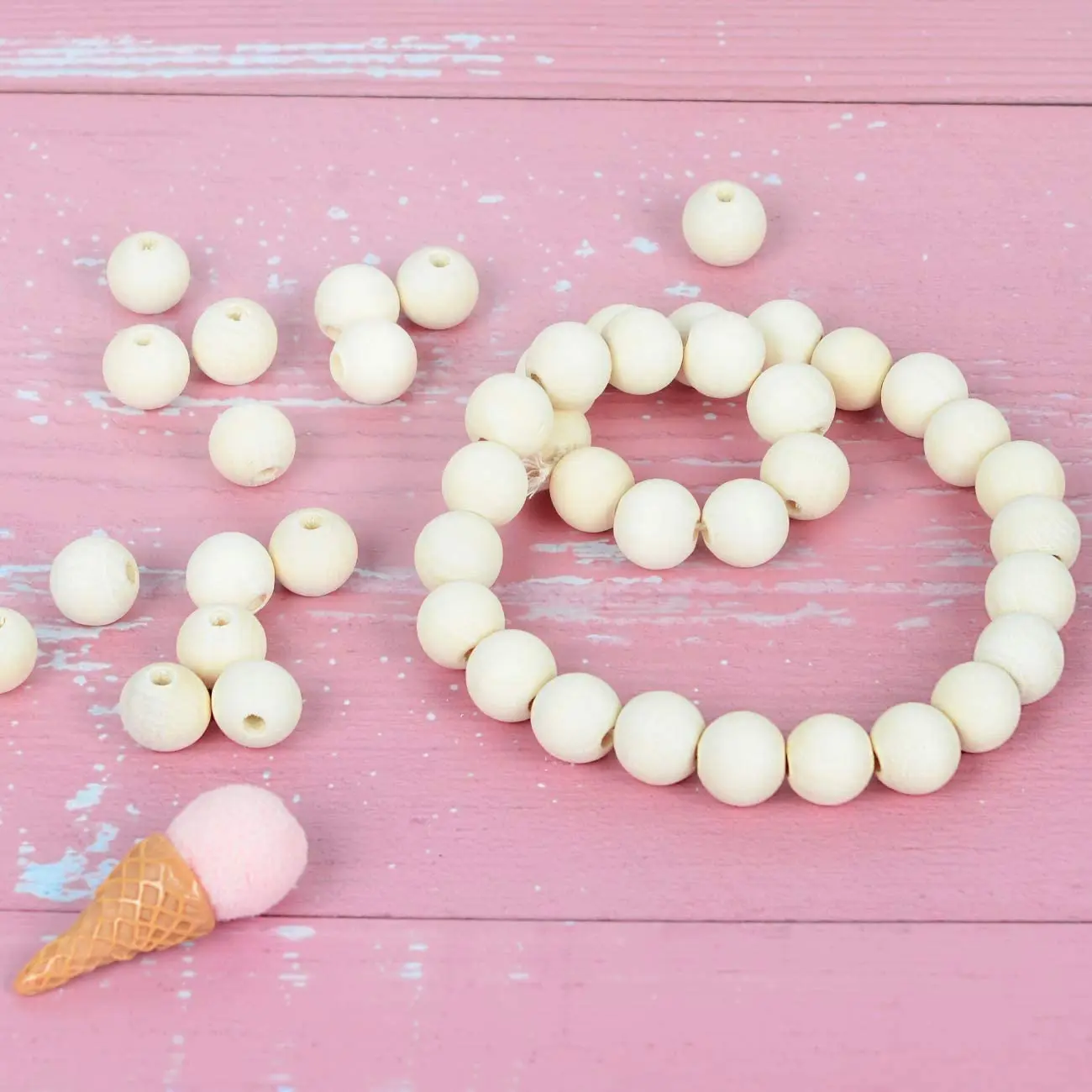 Wood Beads Natural Round Wooden Loose Beads Wood Spacer Beads for Craft Making Decorations and DIY Crafts 6/8/12/14/18/20/25/30