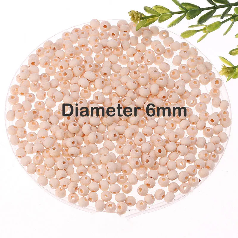 Wood Beads Natural Round Wooden Loose Beads Wood Spacer Beads for Craft Making Decorations and DIY Crafts 6/8/12/14/18/20/25/30