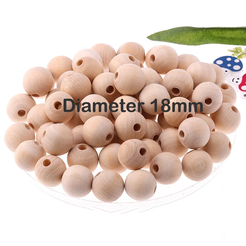 Wood Beads Natural Round Wooden Loose Beads Wood Spacer Beads for Craft Making Decorations and DIY Crafts 6/8/12/14/18/20/25/30