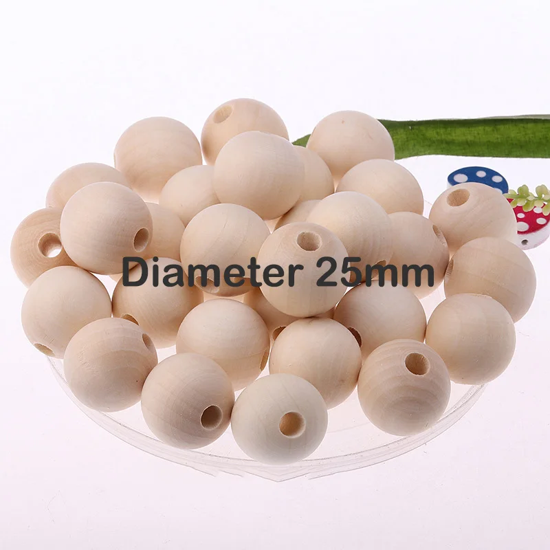 Wood Beads Natural Round Wooden Loose Beads Wood Spacer Beads for Craft Making Decorations and DIY Crafts 6/8/12/14/18/20/25/30