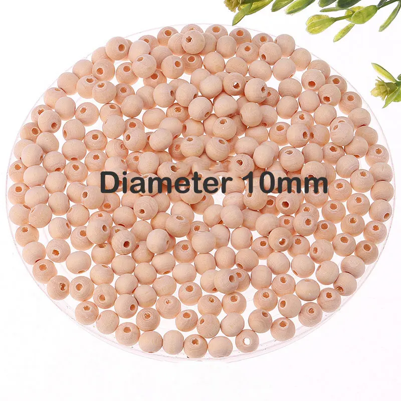 Wood Beads Natural Round Wooden Loose Beads Wood Spacer Beads for Craft Making Decorations and DIY Crafts 6/8/12/14/18/20/25/30
