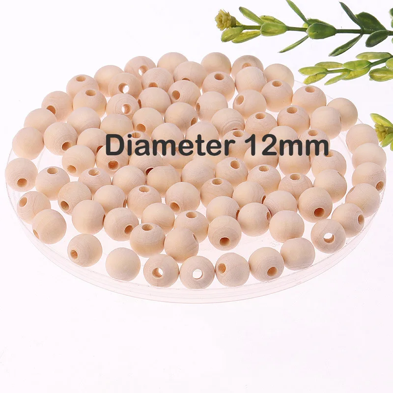 Wood Beads Natural Round Wooden Loose Beads Wood Spacer Beads for Craft Making Decorations and DIY Crafts 6/8/12/14/18/20/25/30