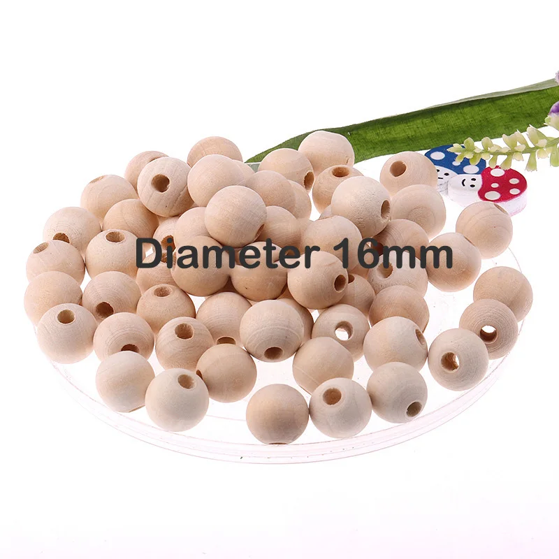 Wood Beads Natural Round Wooden Loose Beads Wood Spacer Beads for Craft Making Decorations and DIY Crafts 6/8/12/14/18/20/25/30