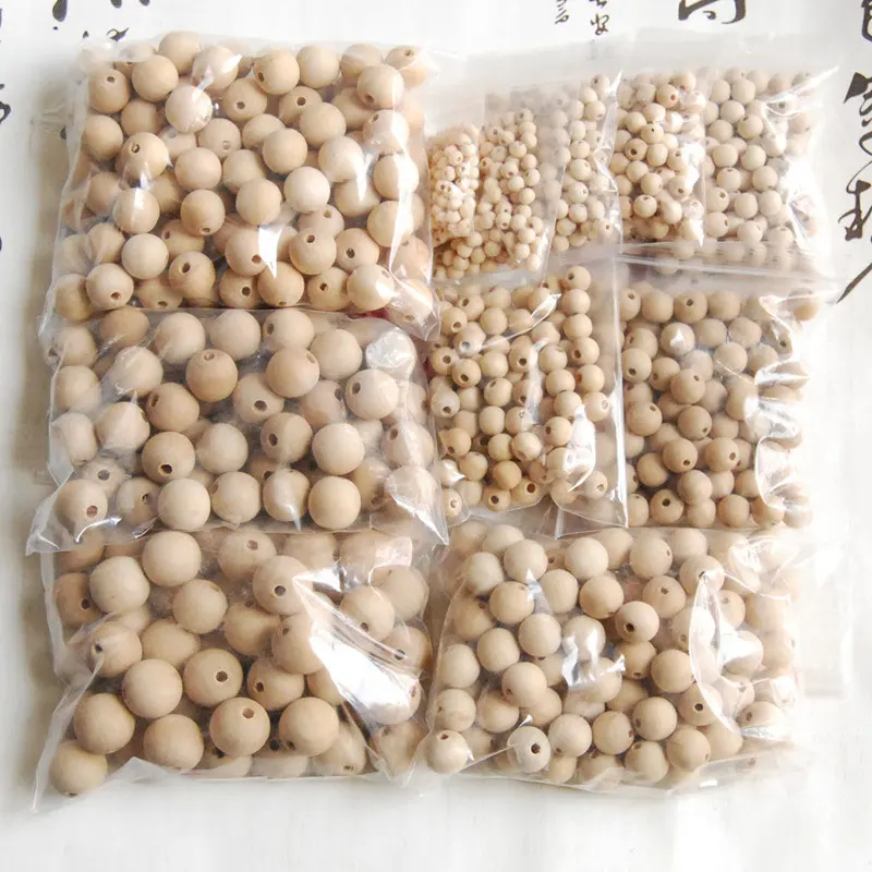 Wood Beads Natural Round Wooden Loose Beads Wood Spacer Beads for Craft Making Decorations and DIY Crafts 6/8/12/14/18/20/25/30