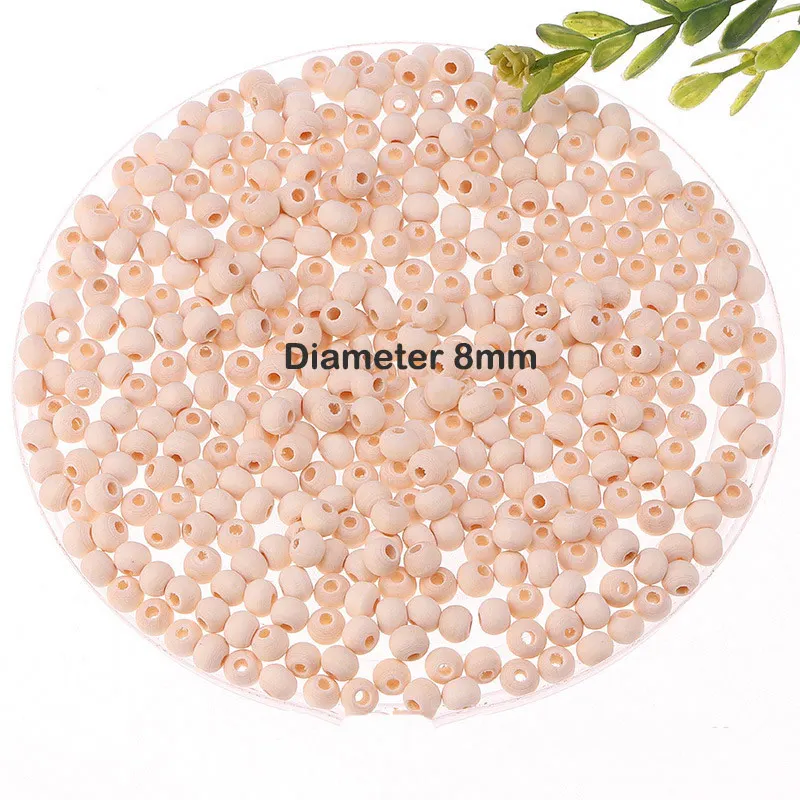 Wood Beads Natural Round Wooden Loose Beads Wood Spacer Beads for Craft Making Decorations and DIY Crafts 6/8/12/14/18/20/25/30