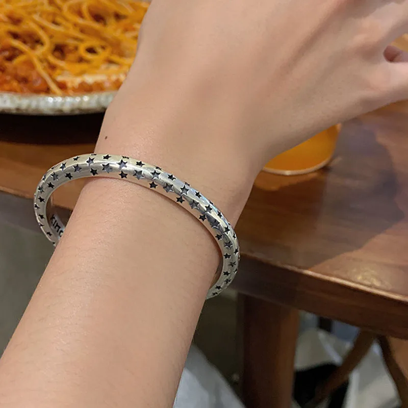 Mewanry Silver Color Bracelet for Women New Trend Punk Vintage Creative Sweet Five-Pointed Star Jewelry Birthday Gifts