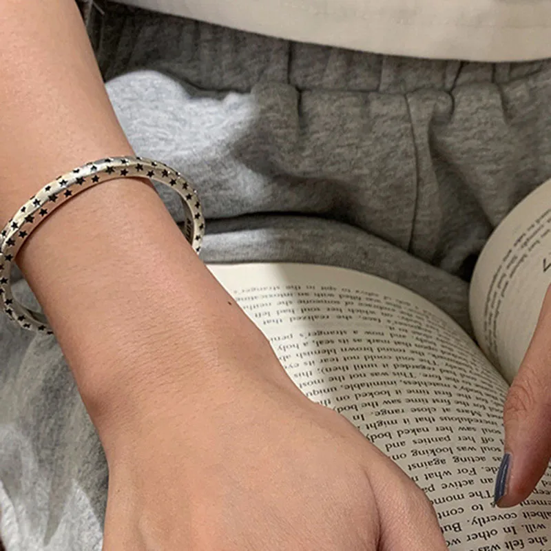 Mewanry Silver Color Bracelet for Women New Trend Punk Vintage Creative Sweet Five-Pointed Star Jewelry Birthday Gifts