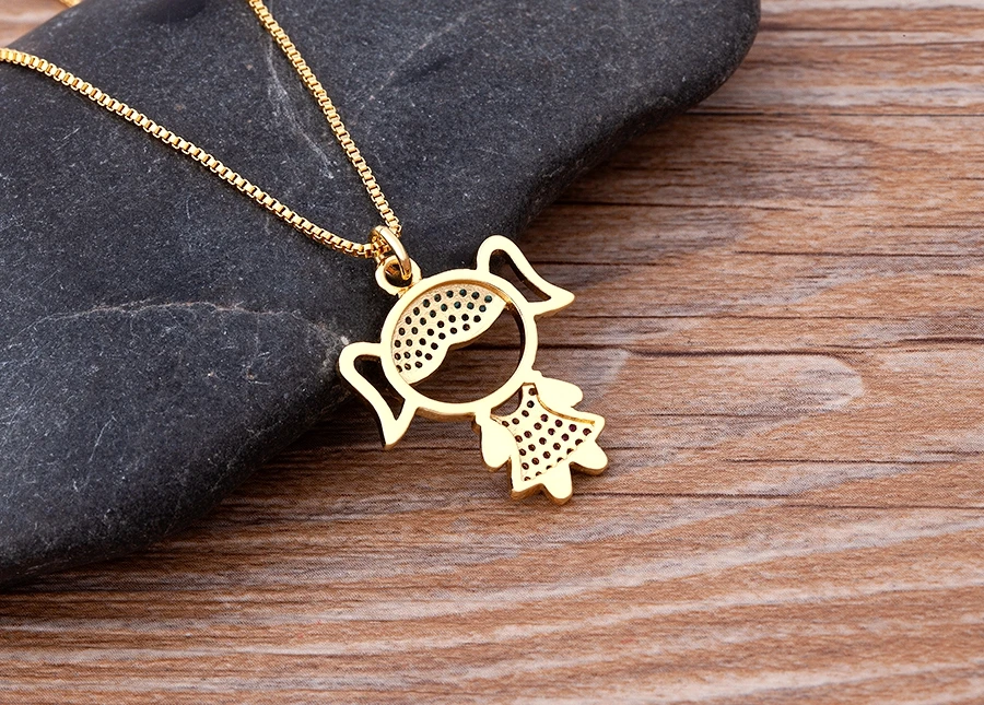 Nidin New 12 Styles Copper Zircon Love Necklaces Women Necklaces & Pendants Chain Jewelry Charm Mother's Day Gift