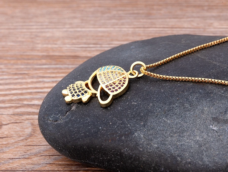 Nidin New 12 Styles Copper Zircon Love Necklaces Women Necklaces & Pendants Chain Jewelry Charm Mother's Day Gift