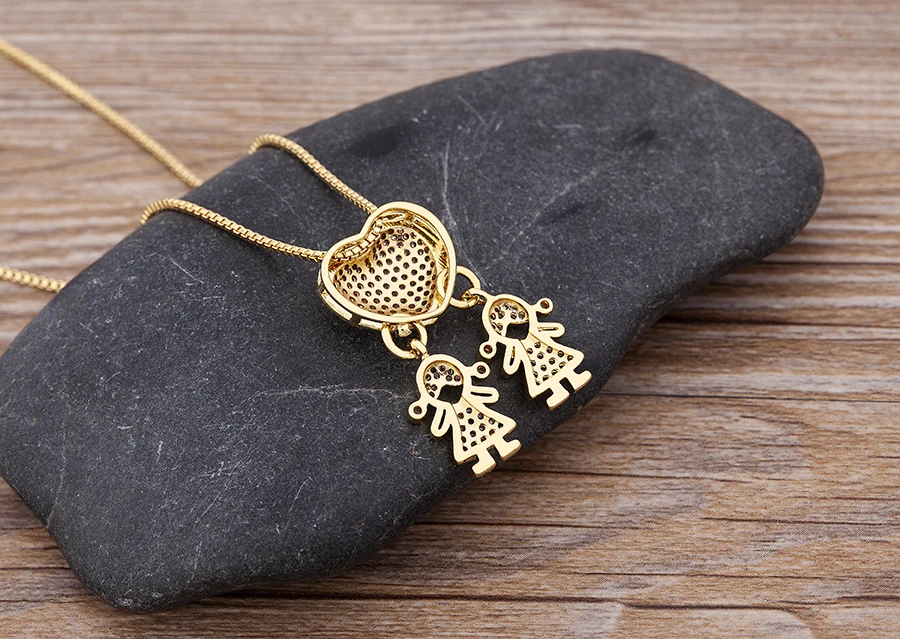 Nidin New 12 Styles Copper Zircon Love Necklaces Women Necklaces & Pendants Chain Jewelry Charm Mother's Day Gift