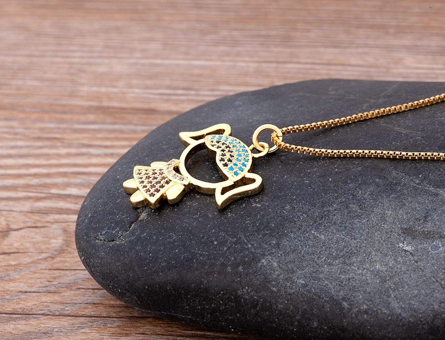 Nidin New 12 Styles Copper Zircon Love Necklaces Women Necklaces & Pendants Chain Jewelry Charm Mother's Day Gift
