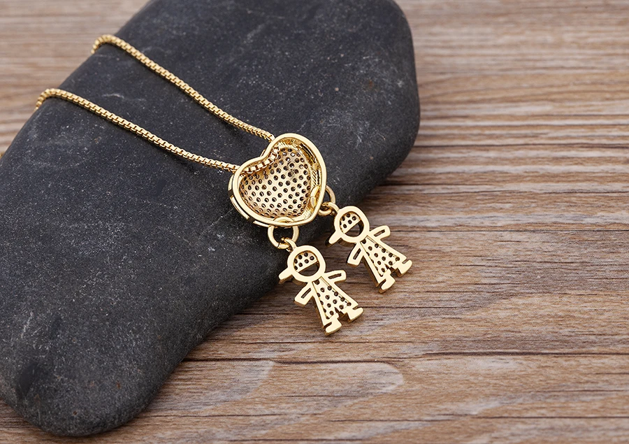 Nidin New 12 Styles Copper Zircon Love Necklaces Women Necklaces & Pendants Chain Jewelry Charm Mother's Day Gift