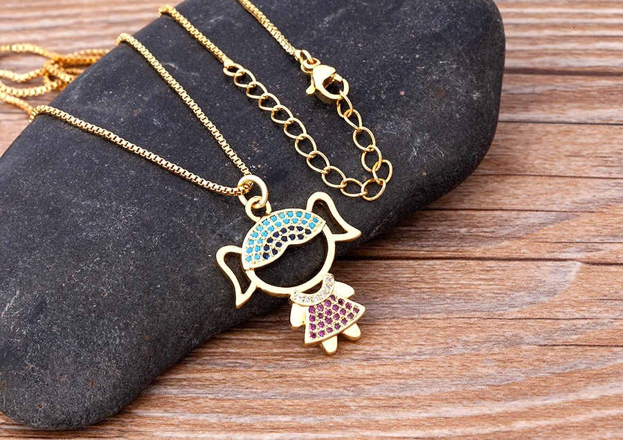 Nidin New 12 Styles Copper Zircon Love Necklaces Women Necklaces & Pendants Chain Jewelry Charm Mother's Day Gift