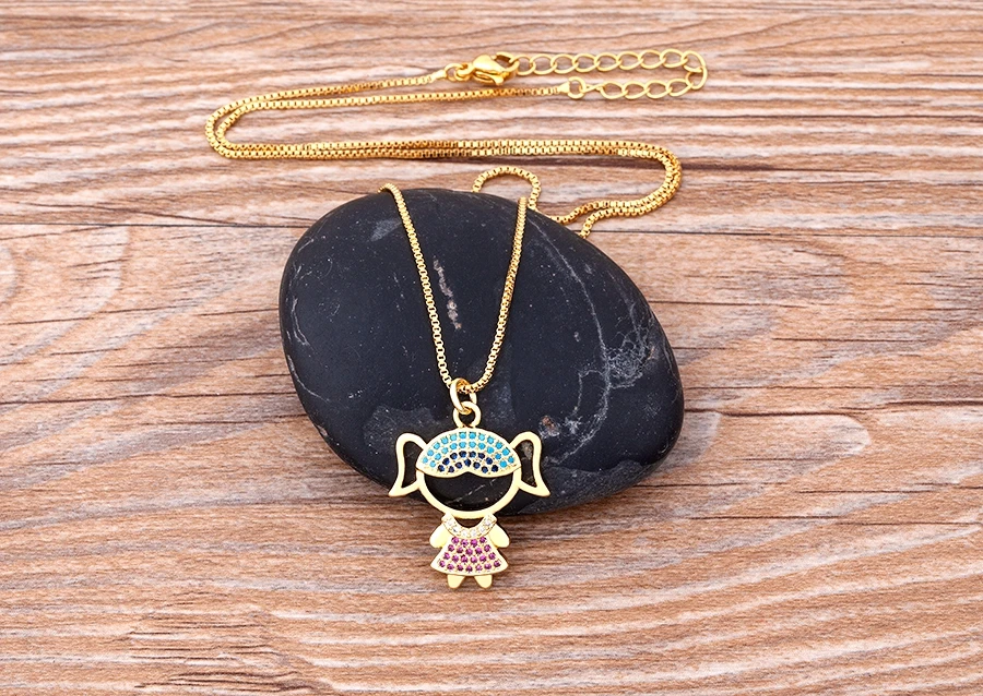 Nidin New 12 Styles Copper Zircon Love Necklaces Women Necklaces & Pendants Chain Jewelry Charm Mother's Day Gift