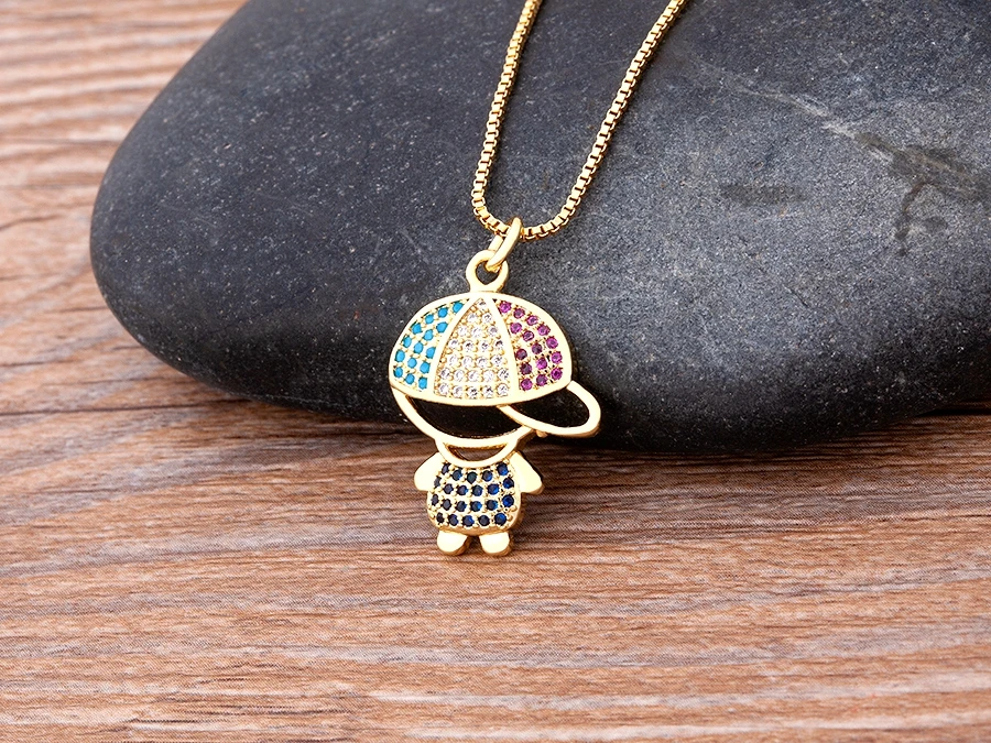 Nidin New 12 Styles Copper Zircon Love Necklaces Women Necklaces & Pendants Chain Jewelry Charm Mother's Day Gift